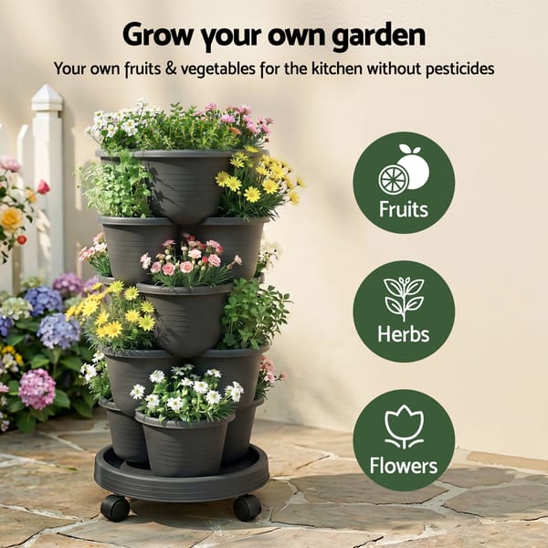 5-Tier Vertical Planter - Charcoal