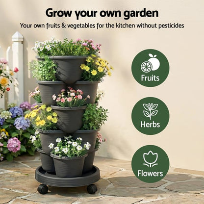 5-Tier Vertical Planter - Charcoal