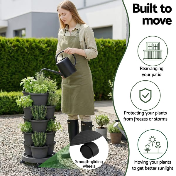 5-Tier Vertical Planter - Charcoal