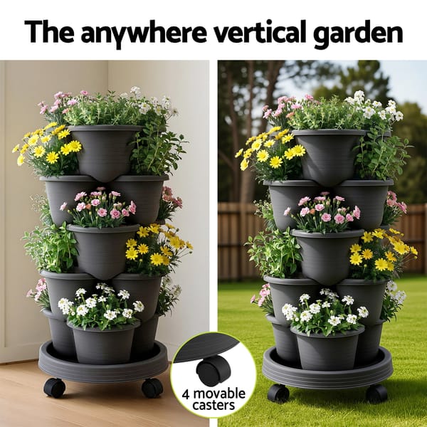 5-Tier Vertical Planter - Charcoal