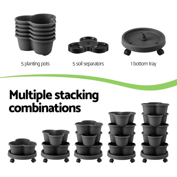 5-Tier Vertical Planter - Charcoal