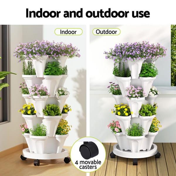 5 Tier Vertical Planter - White
