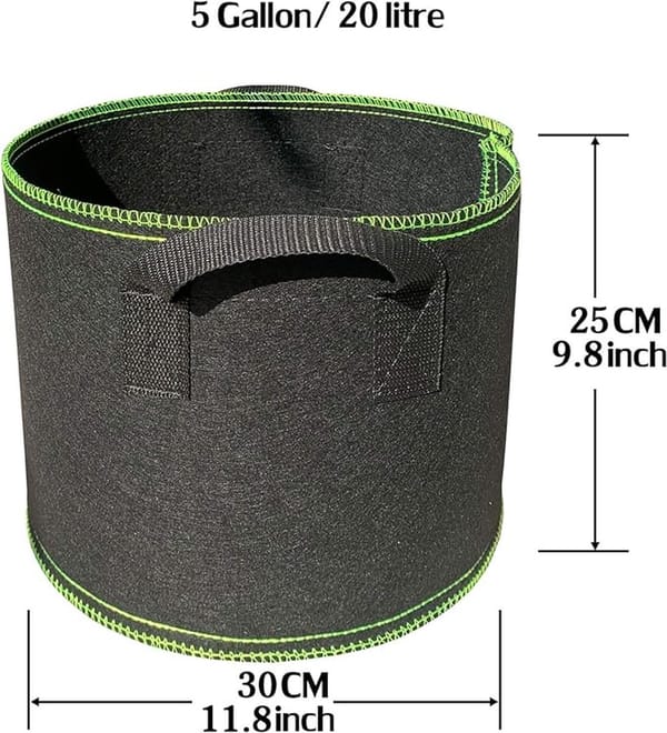 Barry's Backyard 19L Fabric Grow Bags - 5 Pack