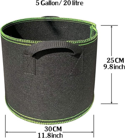 Barry's Backyard 19L Fabric Grow Bags - 5 Pack