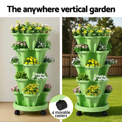 5-Tier Vertical Planter - Lime Green
