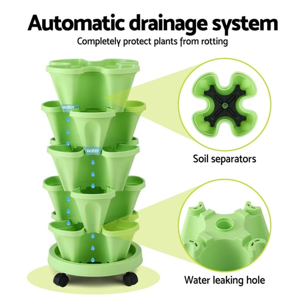 5-Tier Vertical Planter - Lime Green