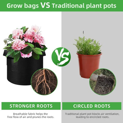 Barry's Backyard Premium 38L Fabric Grow Bags – 12 Pack